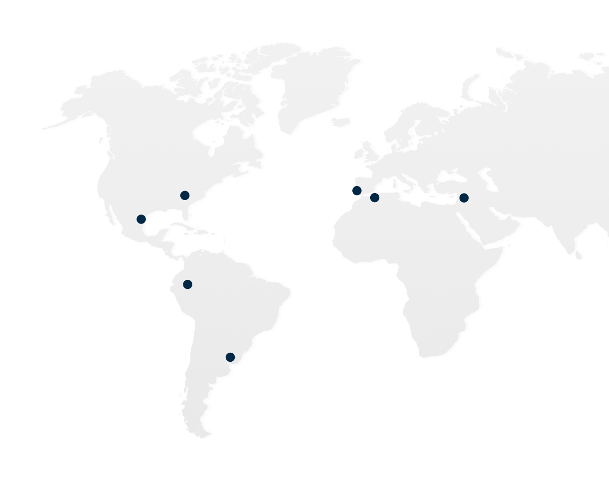 Mapa mundial de presencia en +7 países